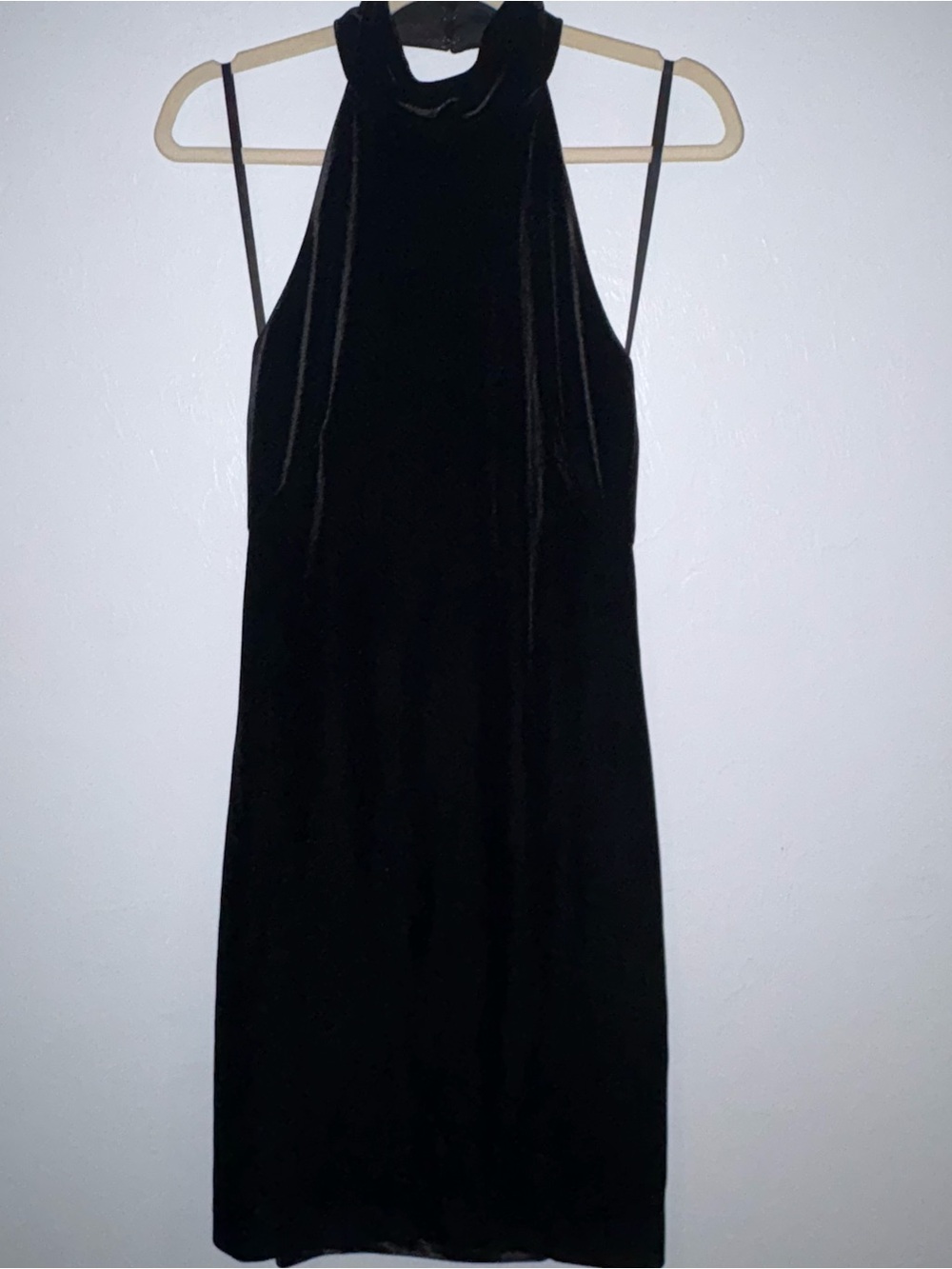Lauren Ralph Lauren Black Velvet Halter Mini Dress